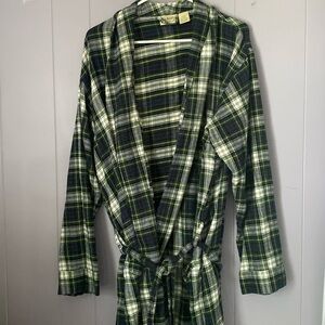 LLBean Men's Scotch Plaid Flannel Robe sz M